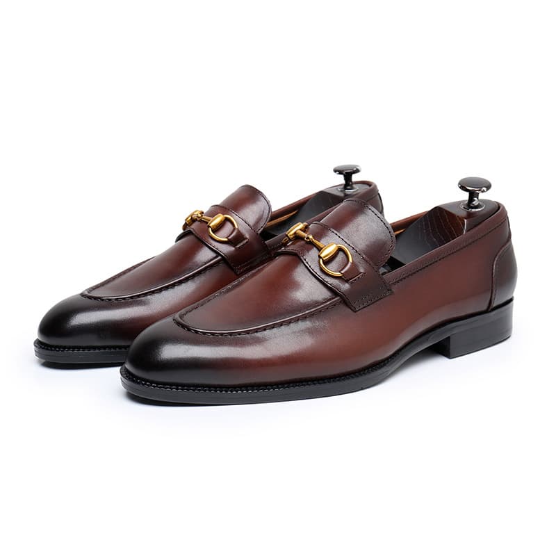 【ゴールド金具】本革ローファー - ビットモカシン 紳士靴