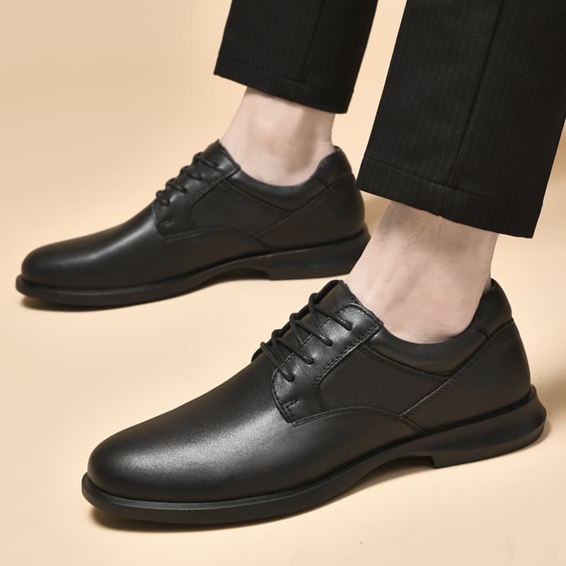 【洗練】プレーントゥ紳士靴 - 本革 上品