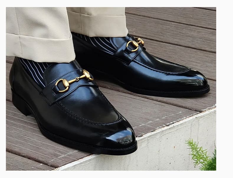 【ゴールド金具】本革ローファー - ビットモカシン 紳士靴